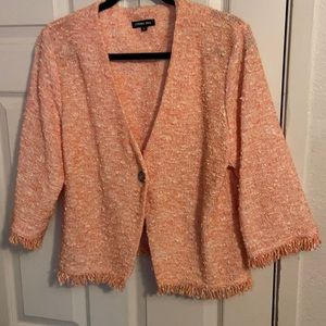 Vintage Cynthia Max bolero jacket peach and orange size large single button